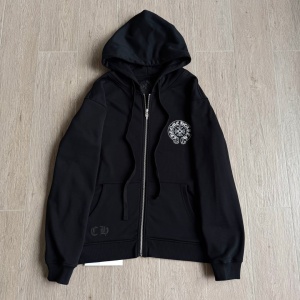 chrome hearts horseshoe zip-up hoodie
